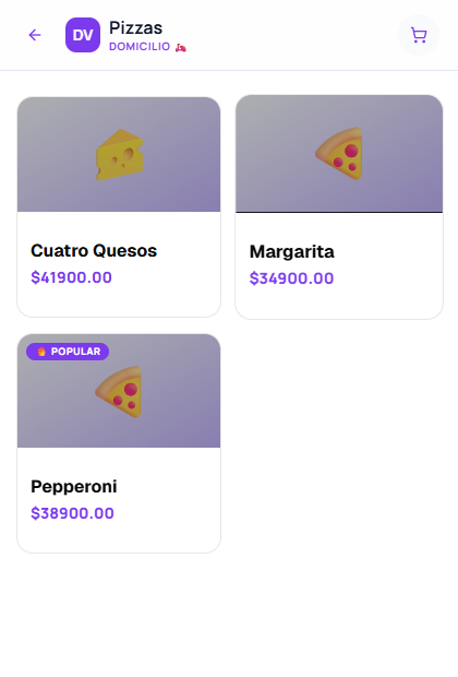 Carta de domicilios de DIVEX en el celular del cliente
